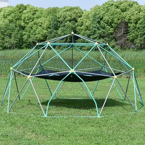 Geometric Dome Climber Play Center for Kids, Rust & UV Resistant Steel, 12FT A486