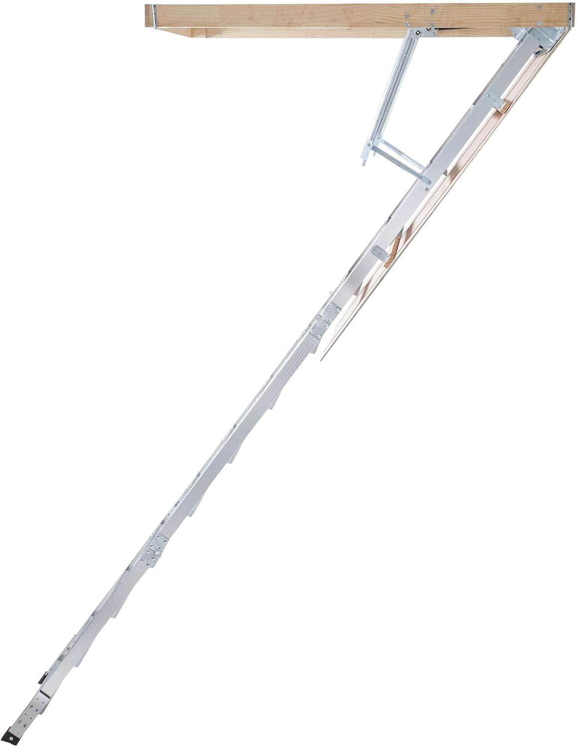 Attic Ladder Foldable, 350-pound Capacity, Aluminum, Fits 9.5'-12' Ceiling Heights I77732