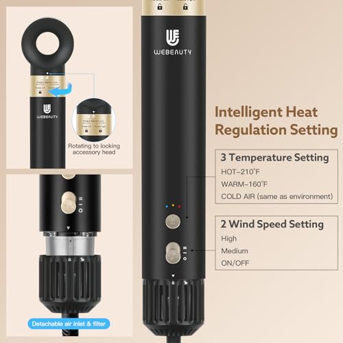 5 in 1 Hair Dryer Brush with Ionic Fast Drying and Curling Iron G744