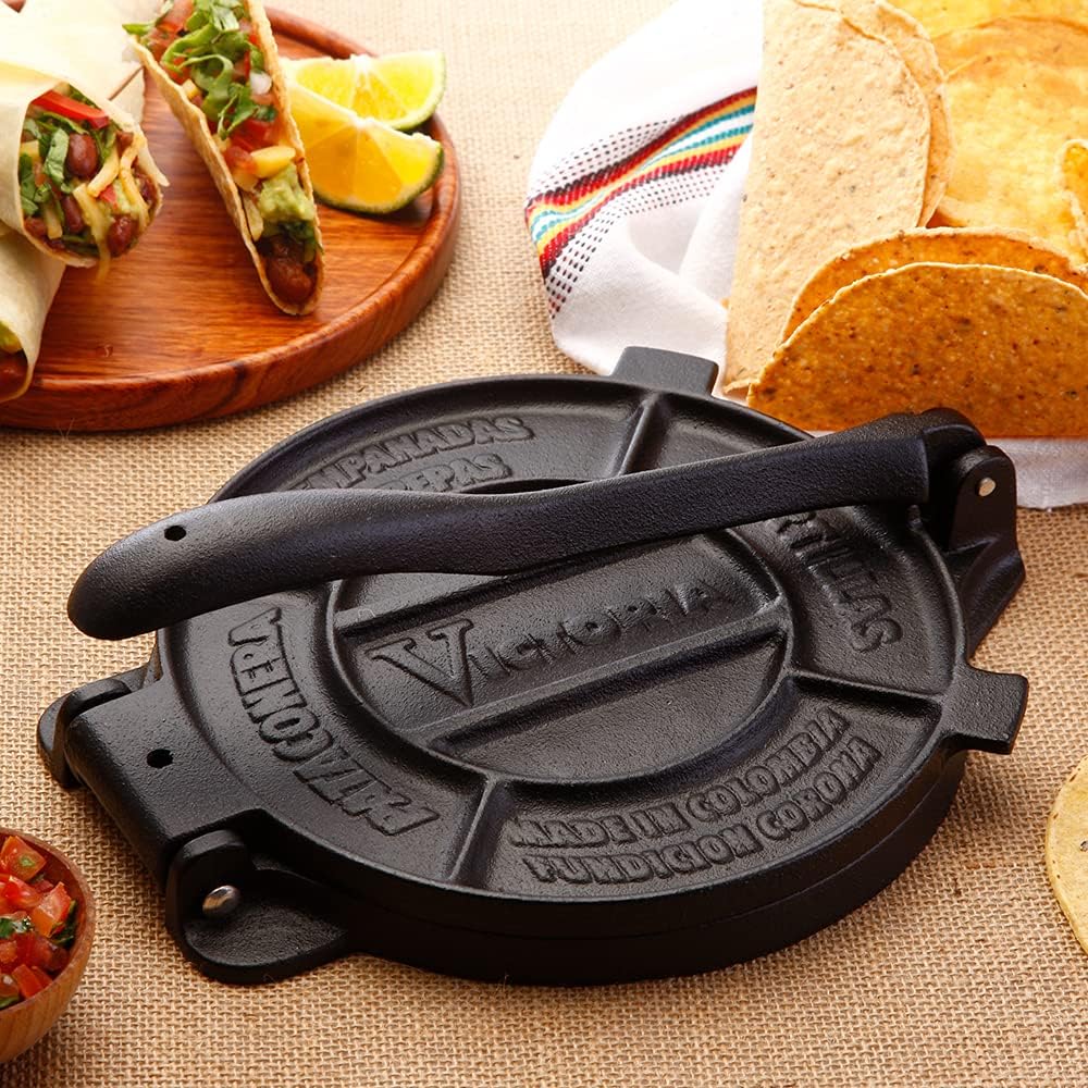 Cast Iron Tortilla Press, 6.5 Inch, Seasoned with Flaxseed Oil N650