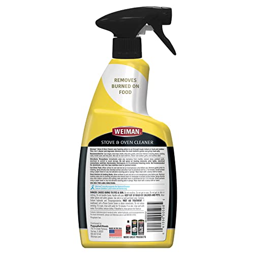 Heavy Duty Stove and Oven Cleaner and Degreaser for Glass, Ceramic Cooktops, BBQ Grill Grates - 2 Pack, 24 Oz with Microfiber Towel K12823