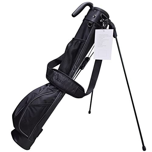 Golf Stand Bag, Lightweight Mini Golf Sunday Bag with Rain Cover and Removable Padded Shoulder Strap, 2 Model Options -2 Way Divider and 4 Way Divider, Waterproof Wear-Resistant Durable Fabric Golf Bag for Women and Men