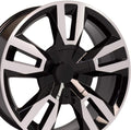 OE Wheels LLC 22 inch Rim Fits 6x139.7 Silverado Suburban Tahoe Sierra Yukon Escalade CV40 22x9 Black Machined Wheels Hollander: 5620