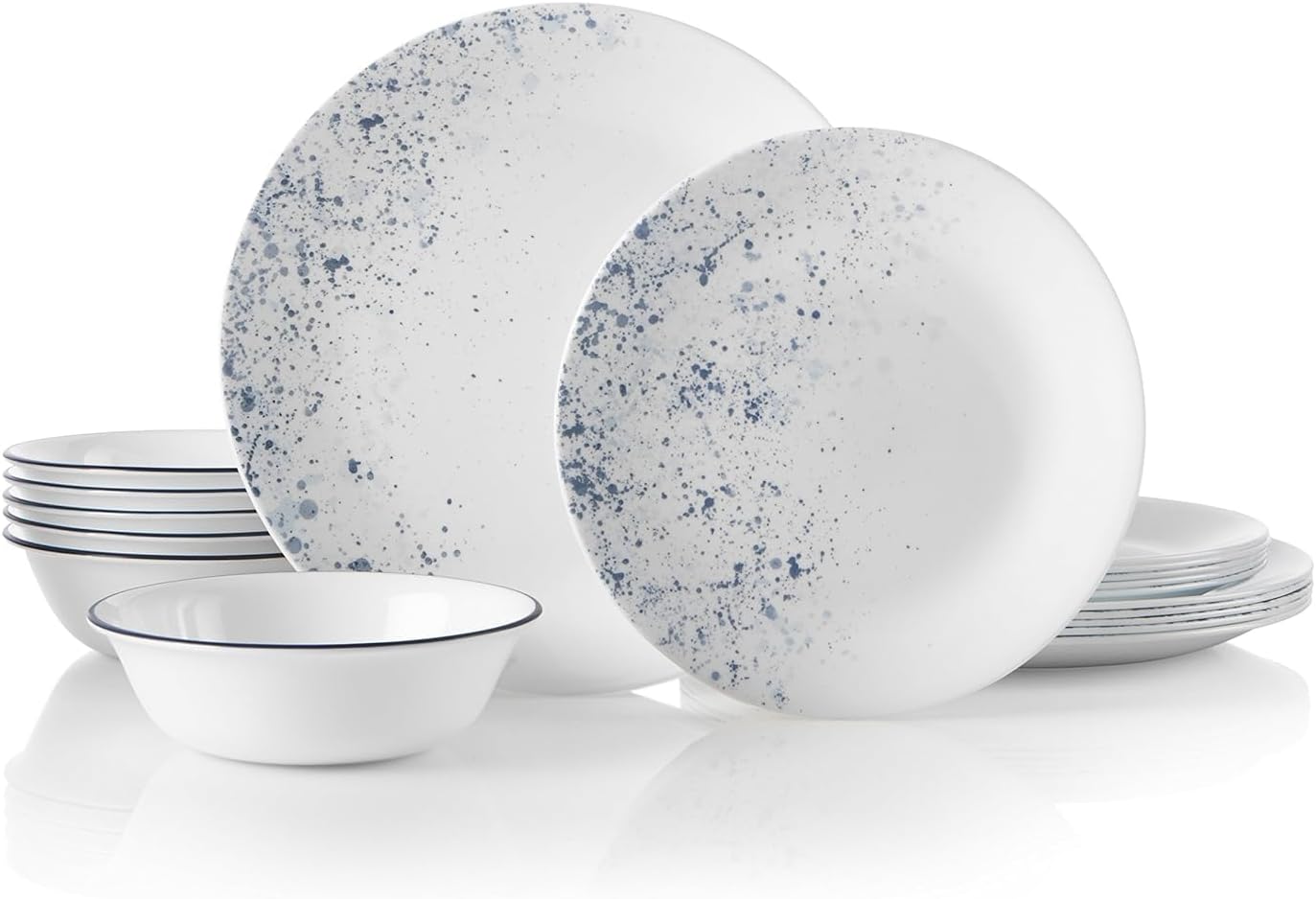 18-Piece Dinnerware Set for 6 with 4-Pc Stackable Bowls, White N331579