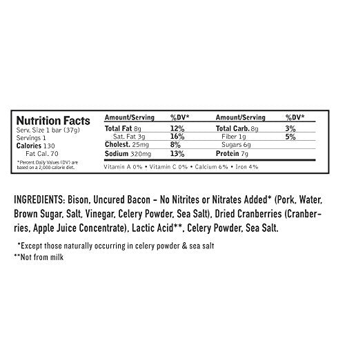 Bison Bacon Cranberry Bar, 1.3 Ounce M598