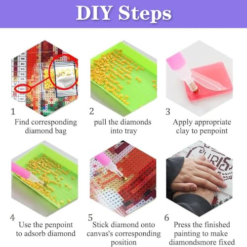 Diamond Painting Kits for Adults, 5D Cow and Flower Full Drill, DIY Home Wall Decor J47964