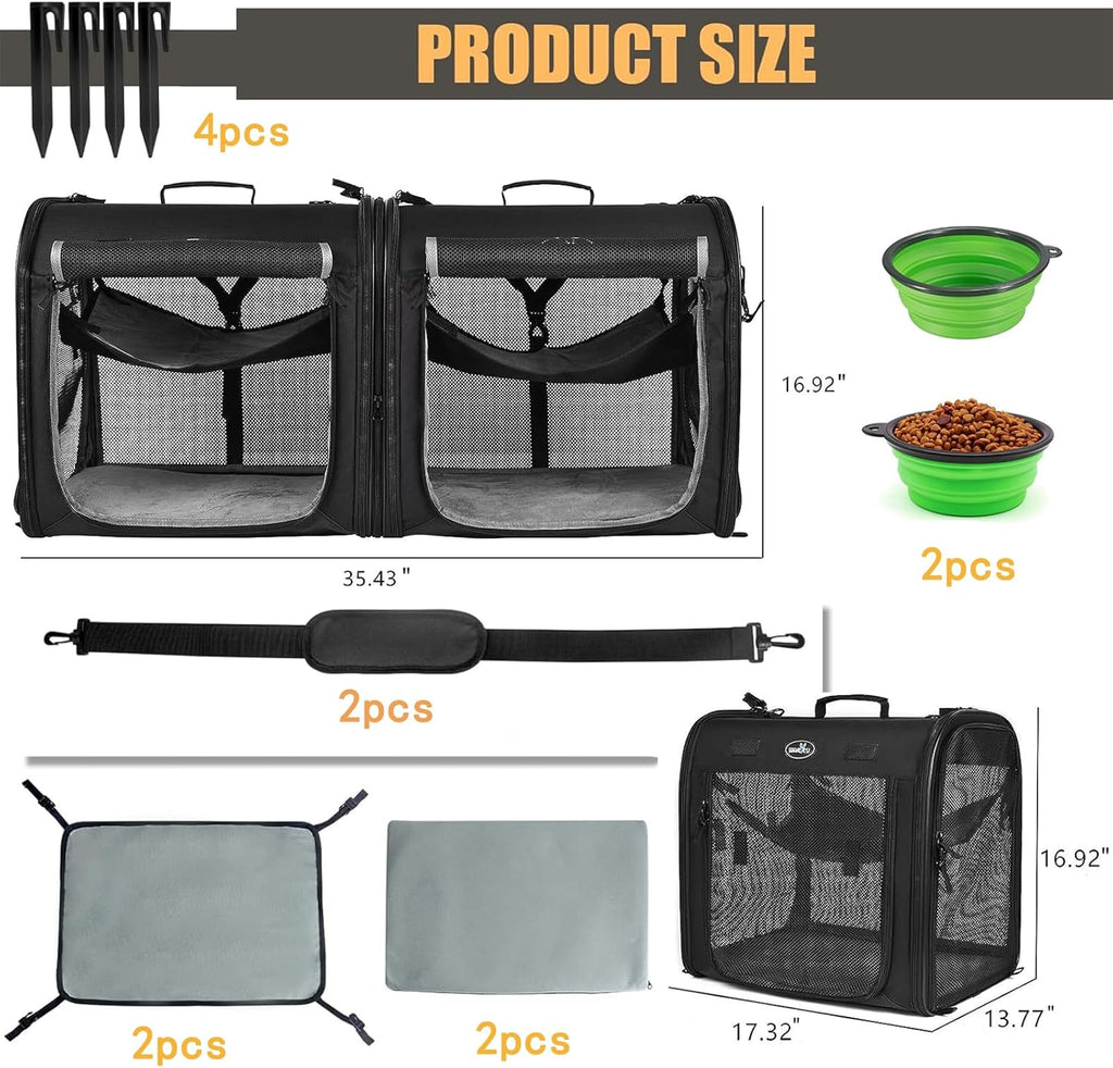 2-in-1 Pet Carrier for Small Dogs Cats Travel with Litter Box B63957