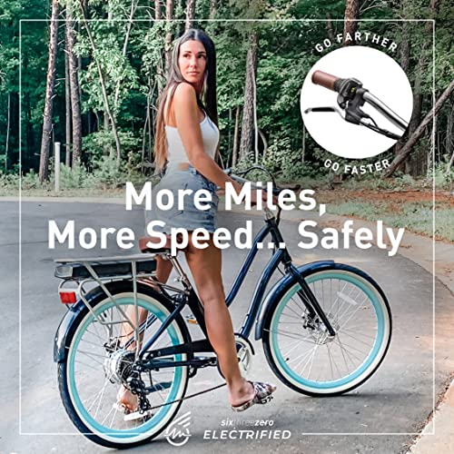 Women's Electric Bike, Step-Through Touring Hybrid, 26" I373258