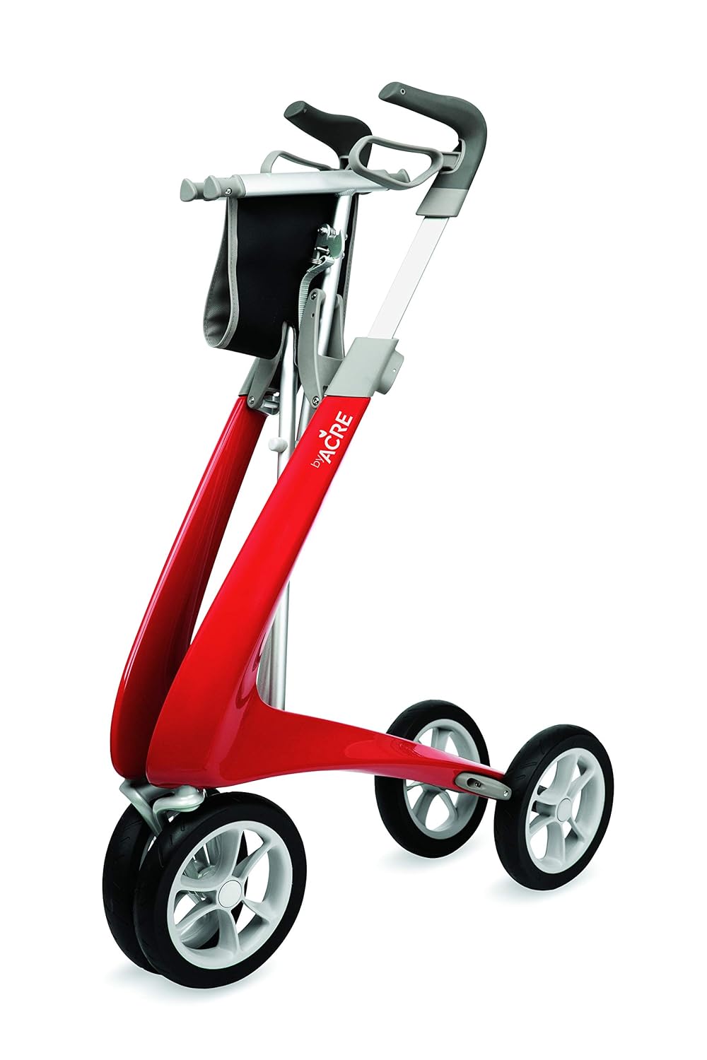 Carbon Ultralight Rollator Walker with Organizer Bag, Wide Track, Red L288775