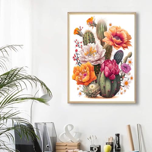 Diamond Painting Kits for Adults, 5D Cow and Flower Full Drill, DIY Home Wall Decor J47964