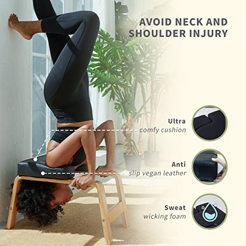 Yoga Headstand Bench with Wood and PU Pads W37856