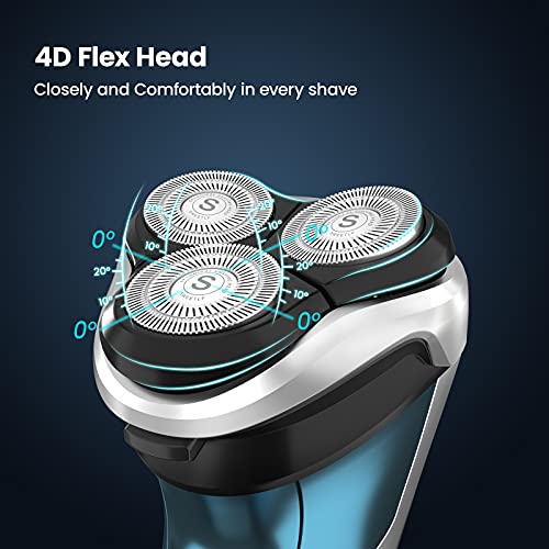Electric Razor for Men, Rechargeable Waterproof Shaver, Wet & Dry Rotary A825743