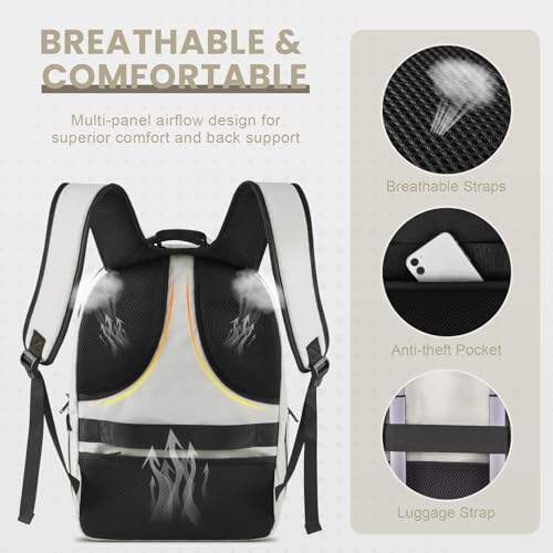Travel Laptop Backpack with USB Charger Hole, Water Resistant, Carry-on Size M7033