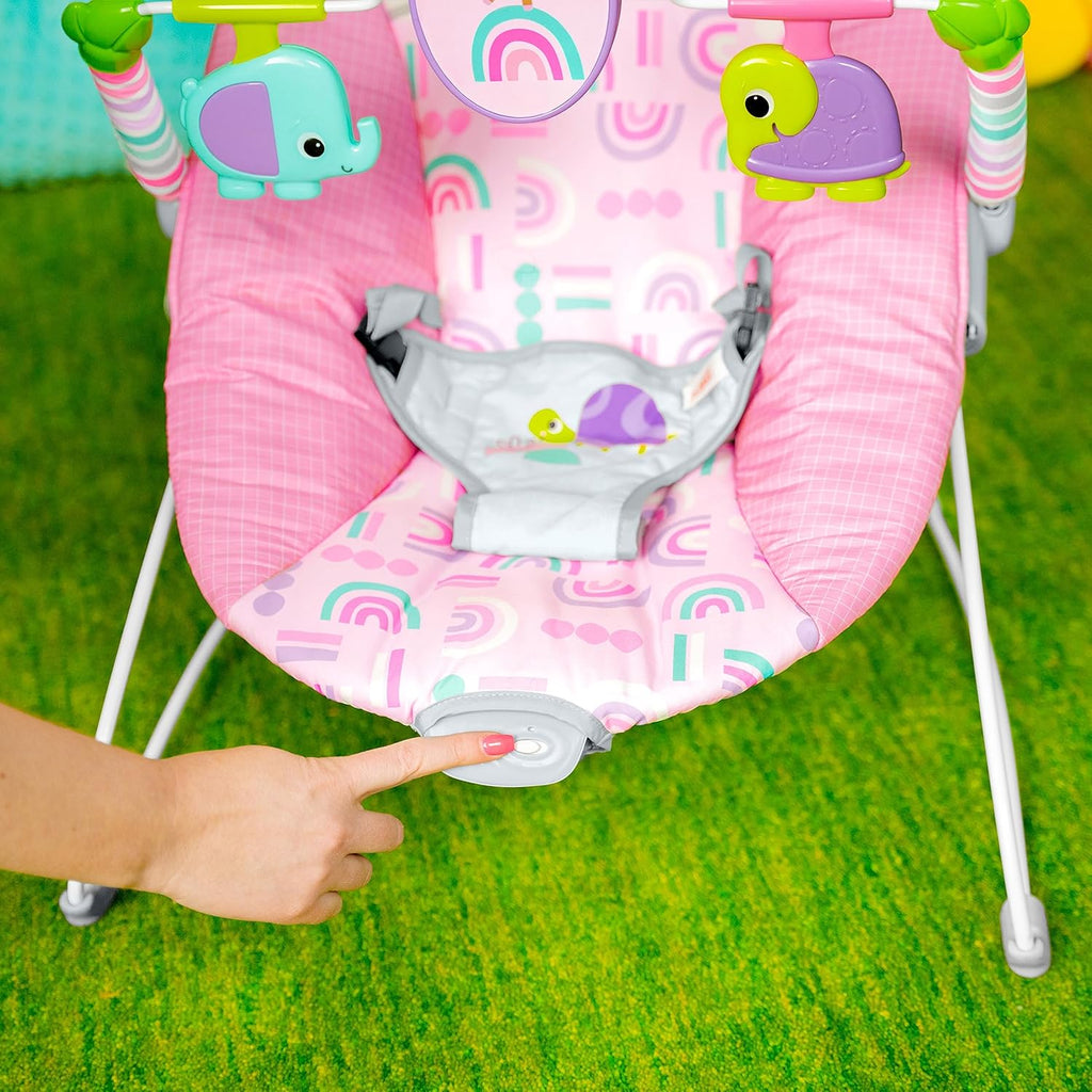 Portable Baby Bouncer with Vibrating Infant Seat and Toy Bar Y985