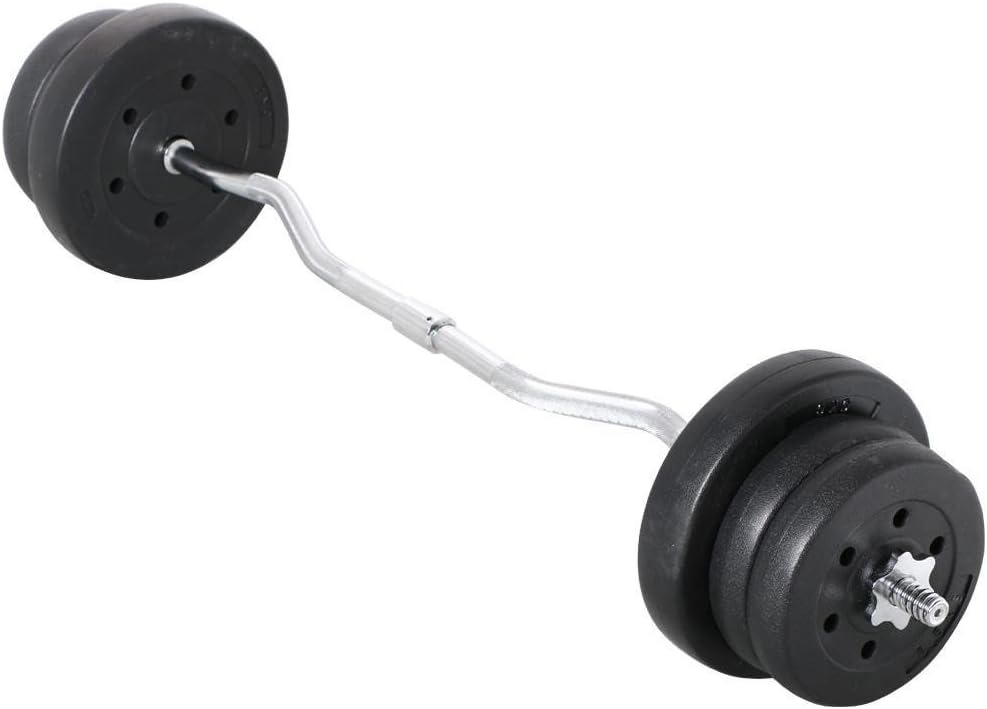 Curl Olympic Bar and Barbell Set with Adjustable Weight Plates for Home Fitness M710425