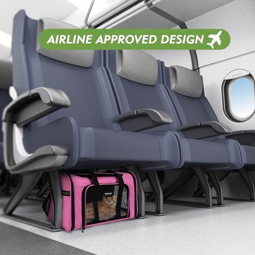 Large Cat Carrier for Small to Medium Dogs, Soft Sided Folding Travel Pet Carrier S9033