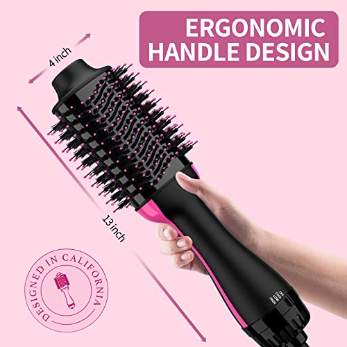 Hair Dryer Brush with Anti-Frizz Ceramic Titanium Barrel E3729