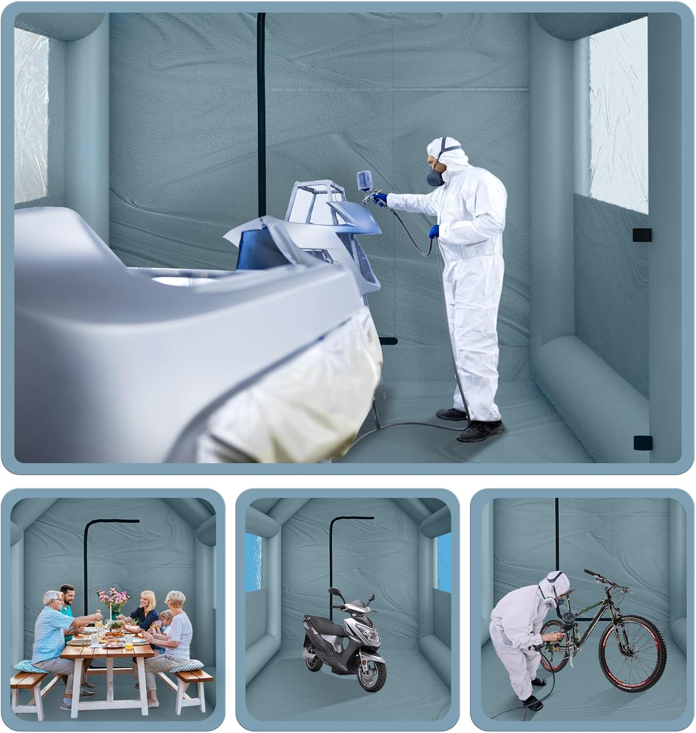 Inflatable Paint Booth 20 x 13.5 x 9.7ft Portable Spray Tent with Blower J613527