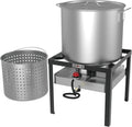Gas One Seafood Boil Kit with Propane Burner, Propane Regulator, 80Qt Pot with Basket – Heavy Duty Construction Seafood Boil Pot for Outdoor Cooking – Easy to Clean and Durable Crab Boil Pot