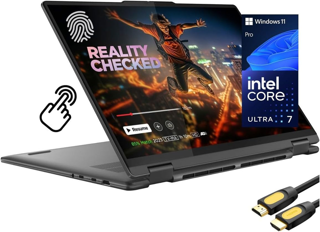 Lenovo Yoga 7i 2-in-1 Laptop, 16" 2K Touchscreen Display, Core Ultra 7 155U (Up to 4.80 GHz), 16GB DDR5, 256GB NVMe SSD, FP Reader, TB 4, Backlit KB, Wi-Fi 6E, Webcam, Keypad, SPS HDMI, Win 11 Pro