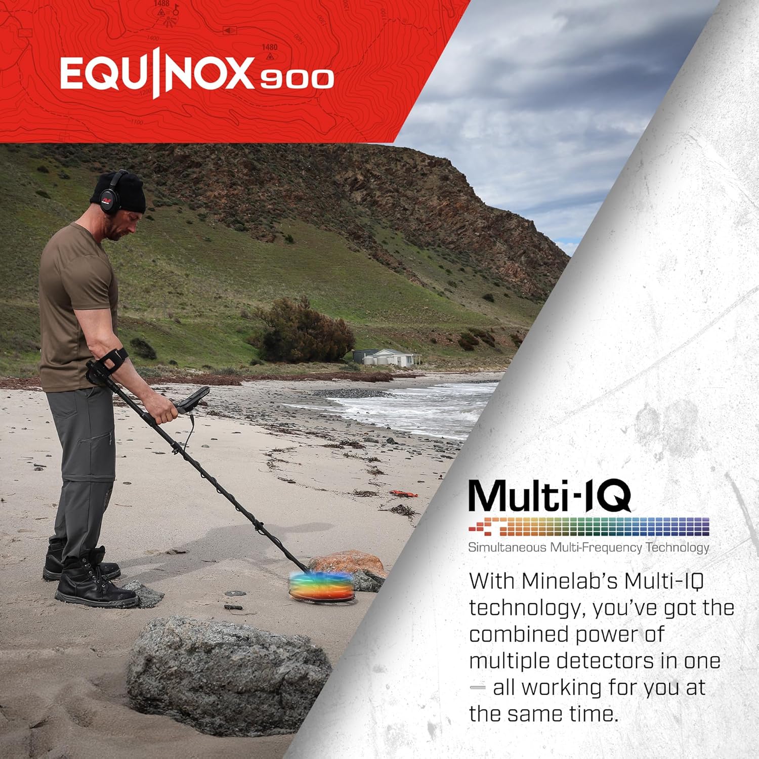 Professional Metal Detector Bundle with Waterproof Double-D Coils and Pinpointer O73927