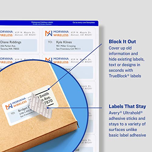Waterproof Printable Shipping Labels, 2" x 4", White, 100 Count E78273