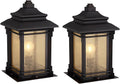 Franklin Iron Works Hickory Point Rustic Farmhouse Outdoor Pier Mount Light Fixtures Set of 2 Walnut Bronze 16 1/2" Frosted Cream Glass for Exterior Barn Deck House Porch Yard Patio Outside Garage