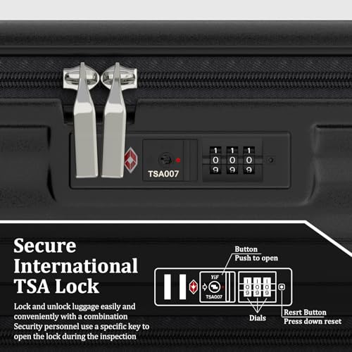 Luggage Set 4 Piece Hardside Suitcase with Spinner Wheels and TSA Lock A776985
