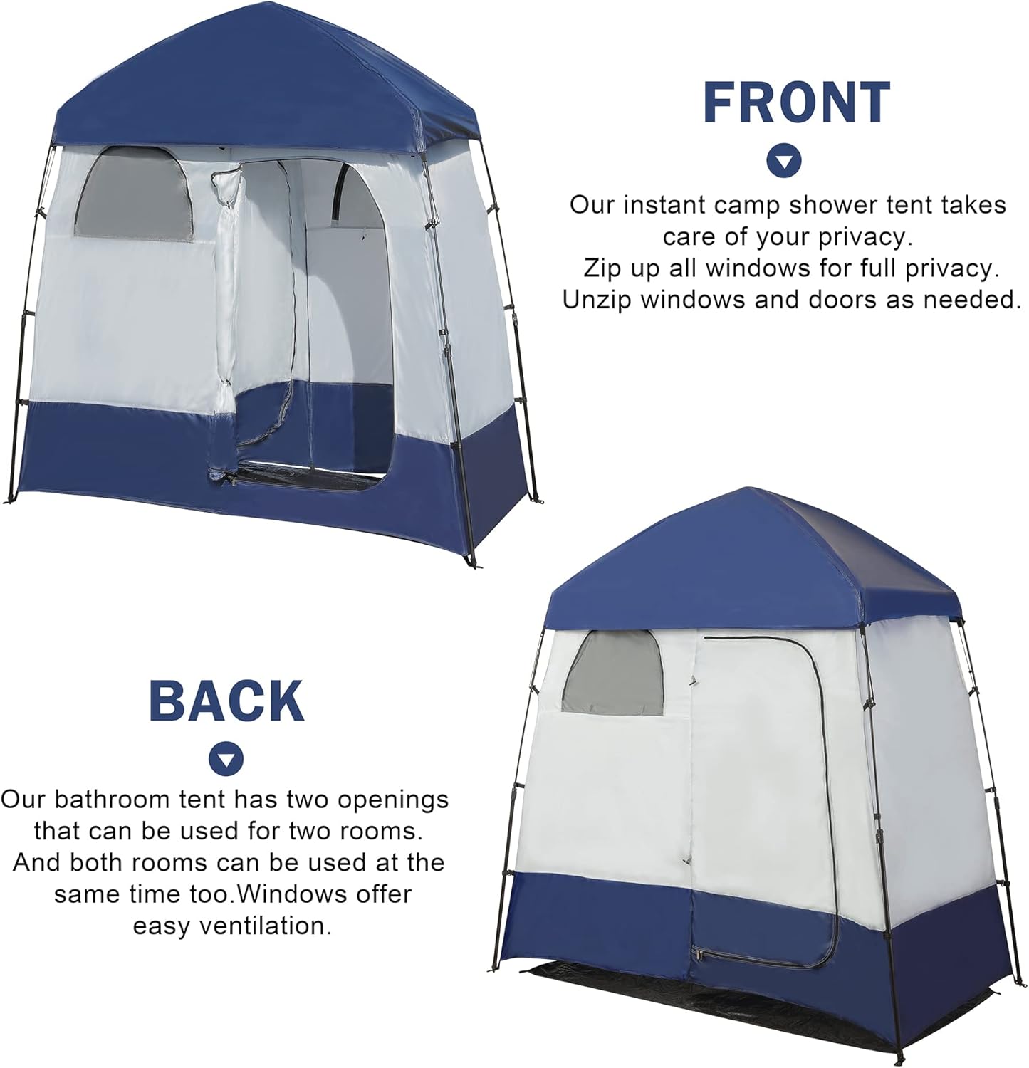 Oversize Portable Camping Shower Tent with Floor and Changing Room J8060