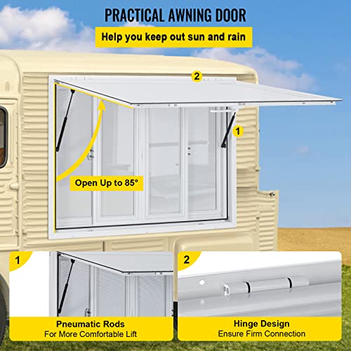 Aluminum Alloy Food Truck Service Window, 36 x 36 inch, 4 Sliding Screens R62011