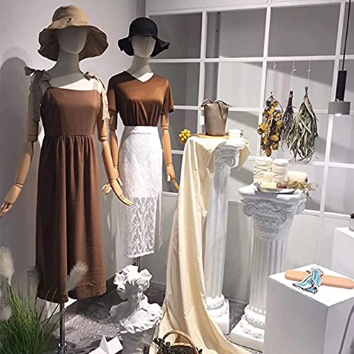 Mannequin Dress Form Torso with Detachable Head, Wooden Hands, Adjustable Stand J737940