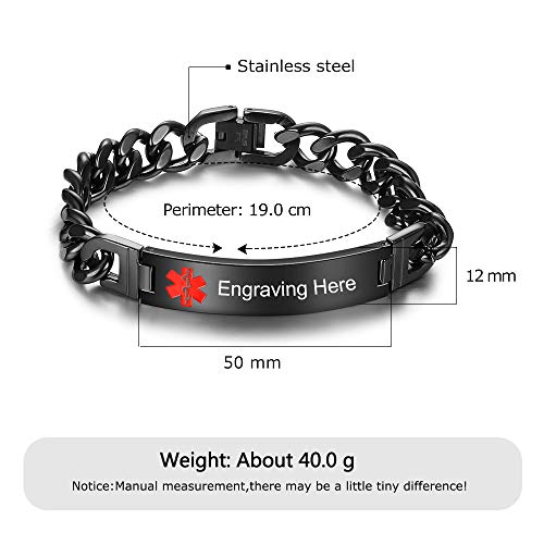 Medical Alert Bracelets for Men and Women Stainless Steel S12111