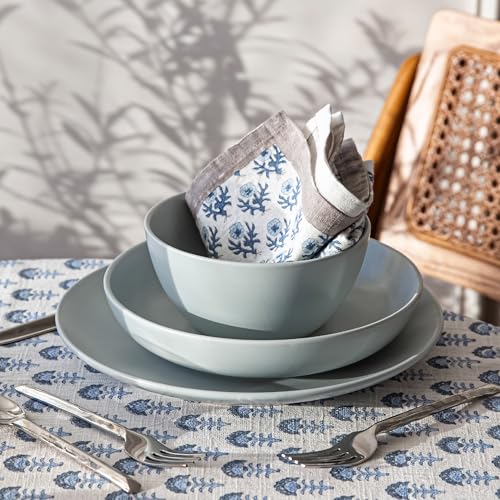 16-Piece Stoneware Dinnerware Set with Plates and Bowls Y62011