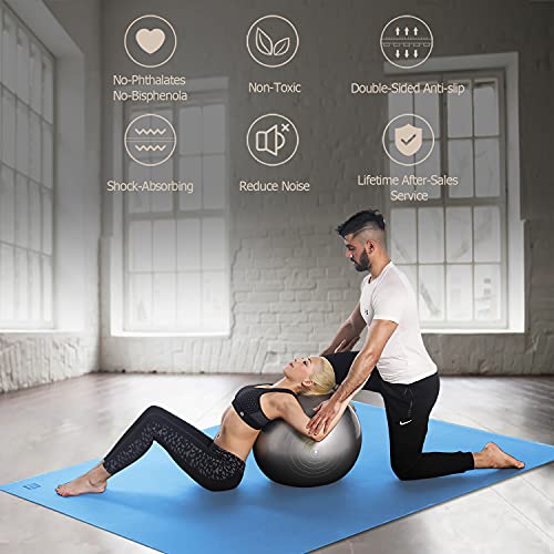 Extra Large Yoga Mat 12x6x7mm, Non-Slip Thick Workout Mat for Home Gym Flooring I124