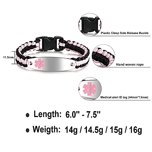 Stainless Steel Medical Alert Bracelet for Women Q7308