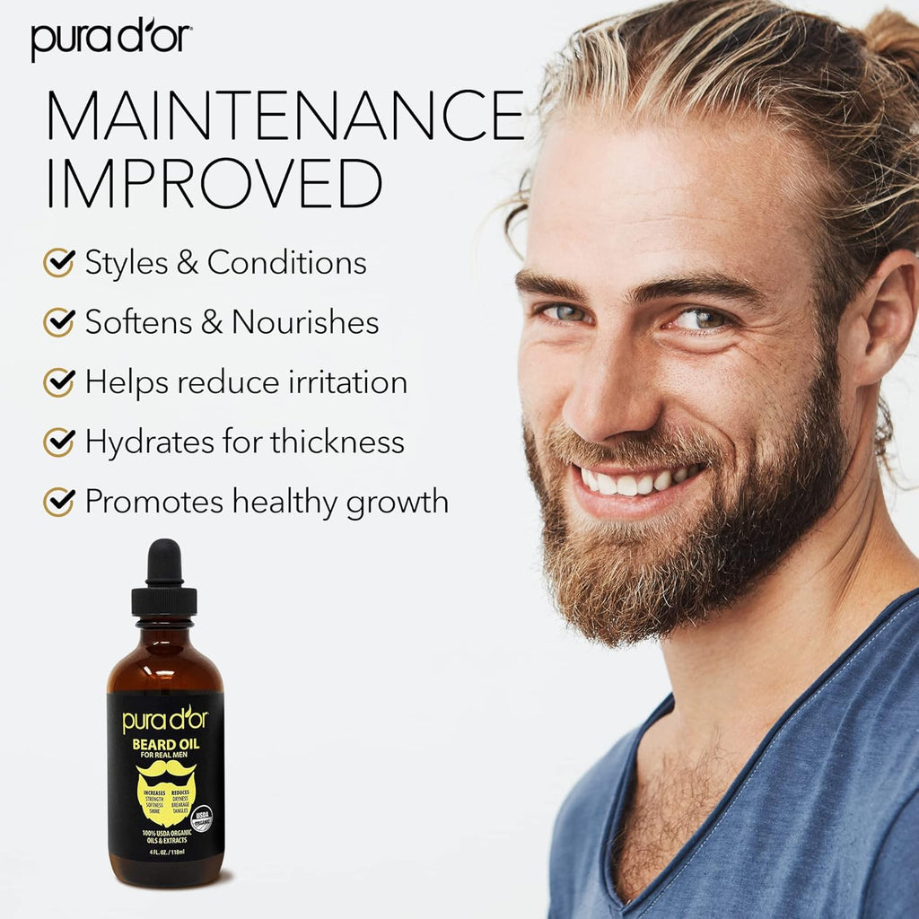 Organic Beard Oil with Argan and Jojoba for Mustache Care R7995