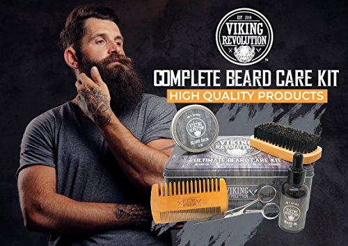 Beard Growth Kit with Oil, Balm, Serum, Derma Roller & Comb P404