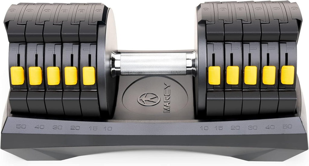 Marcy Adjustable Dumbbell System 6 Dumbbells-in-1 up to 50lbs, Single - ADDB-6198