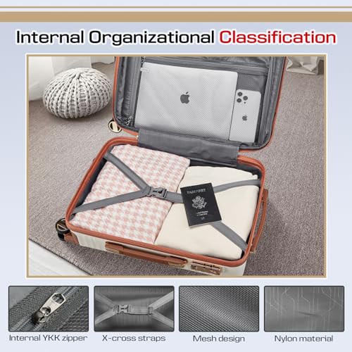 3 Piece Expandable Hard Shell Suitcase Set with Spinner Wheels and TSA Lock J812