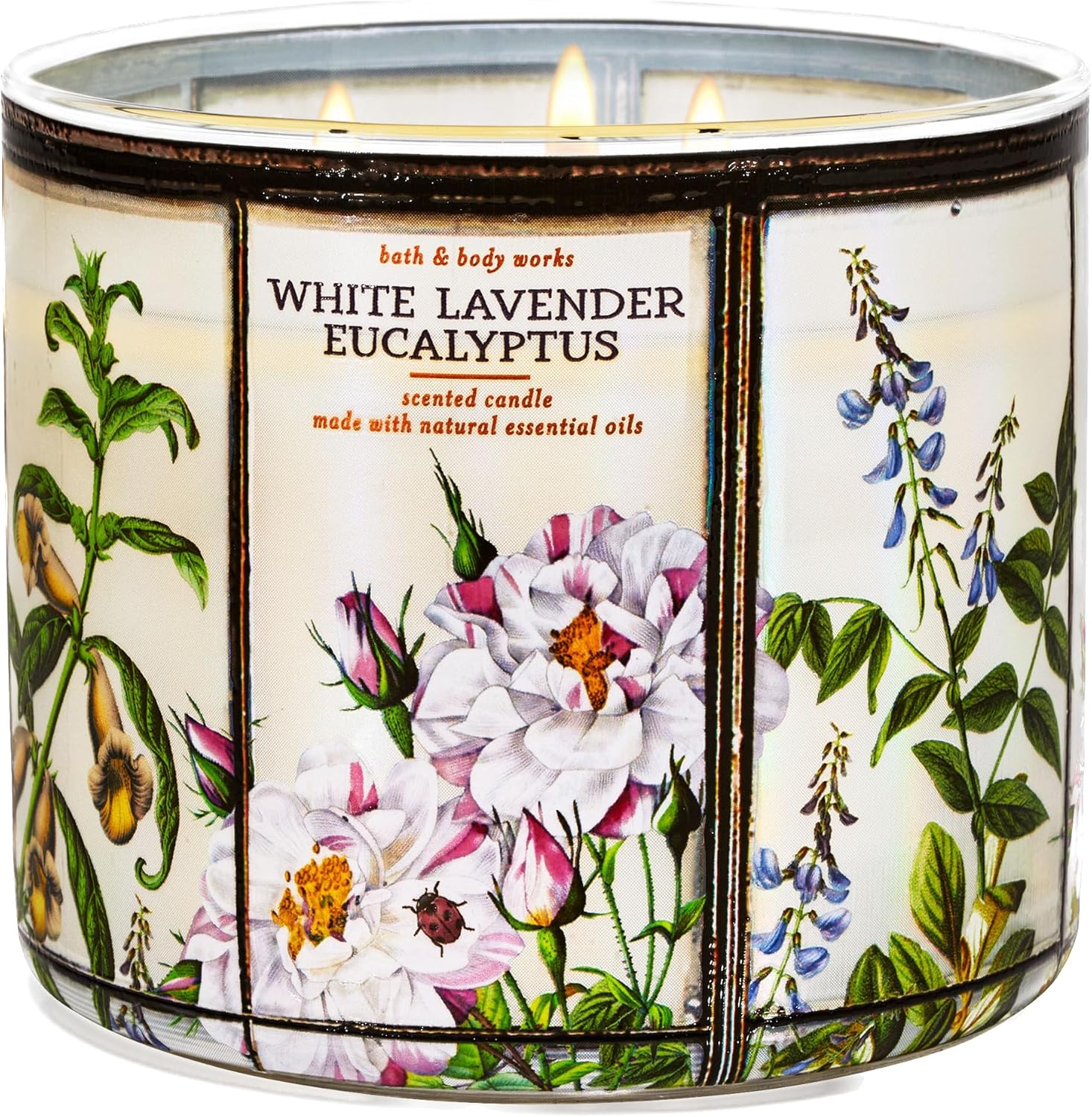 Bath + Body Works - White Lavender Eucalyptus Candle - Eucalyptus + Spearmint + Lavender - 3 Wick Floral Scented Candle for Women w/Decorative Label and Lid - 14.5 oz - New for Mother's Day 2024