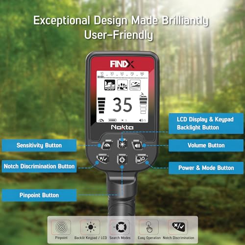 Waterproof Metal Detector for Adults with Pinpointer, USB Rechargeable C3473