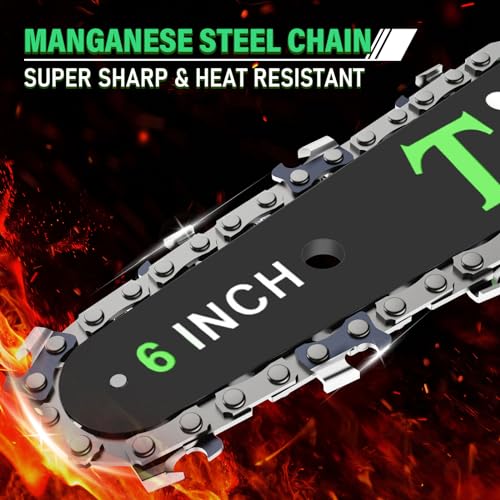 Mini Chainsaw 6 Inch Cordless with 2 Batteries for Wood Cutting N733727