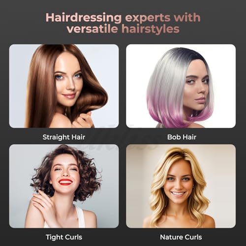 Rotating Hot Air Styler Brush, 3 Heat Settings, 2-in-1 Curl & Straighten D158