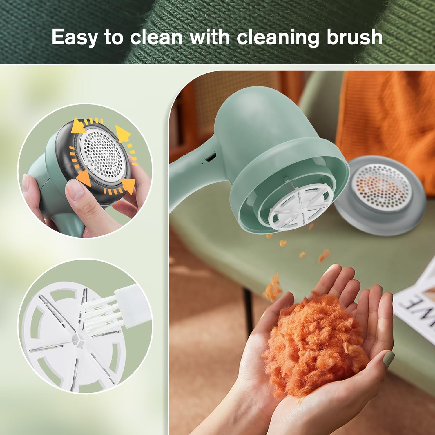 Fabric Shaver, USB Powered Lint Remover with Stainless Steel Blades F974563