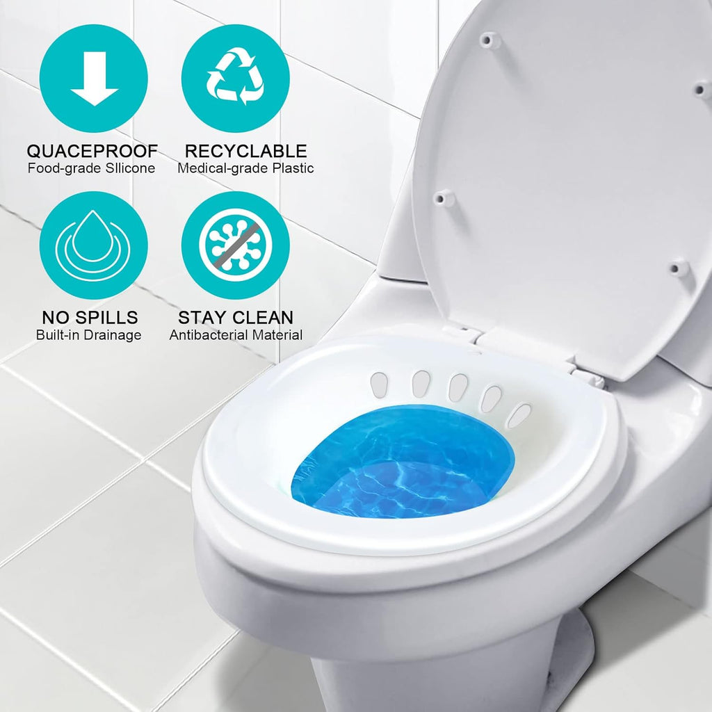 Sitz Bath for Toilet - Foldable for Postpartum Care and Hemorrhoid Relief P64694