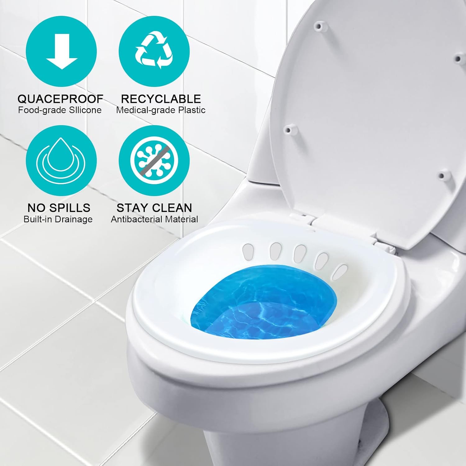 Sitz Bath for Toilet - Foldable for Postpartum Care and Hemorrhoid Relief P64694