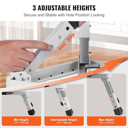 Folding Steel Step Stool, 3 Adjustable Heights, Non-Slip, 330 lbs Capacity Y890