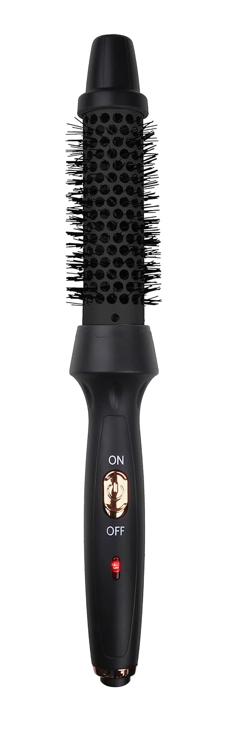 Aria Beauty Thermal Ionic Styling Brush - Hot Air Brush for Perfect Blowouts - Ceramic Round Brush - Lightweight Design and Easy Grip - Black - 1 pc