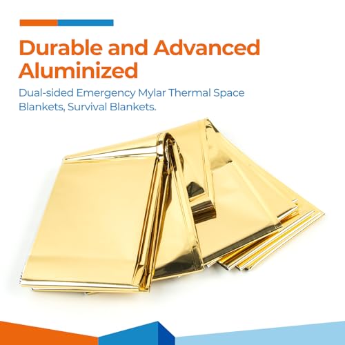 Emergency Thermal Blankets for Survival, Camping, and Hiking (4 Pack) X74897