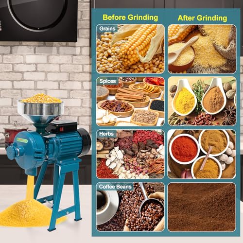 Electric Grain Mill Grinder for Wet and Dry Cereals, Heavy Duty Commercial Use M32232
